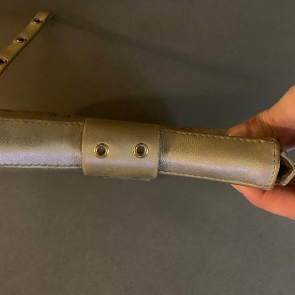 DIOR gold Columbus Pochette Clutch w handle - Picture 8 of 10